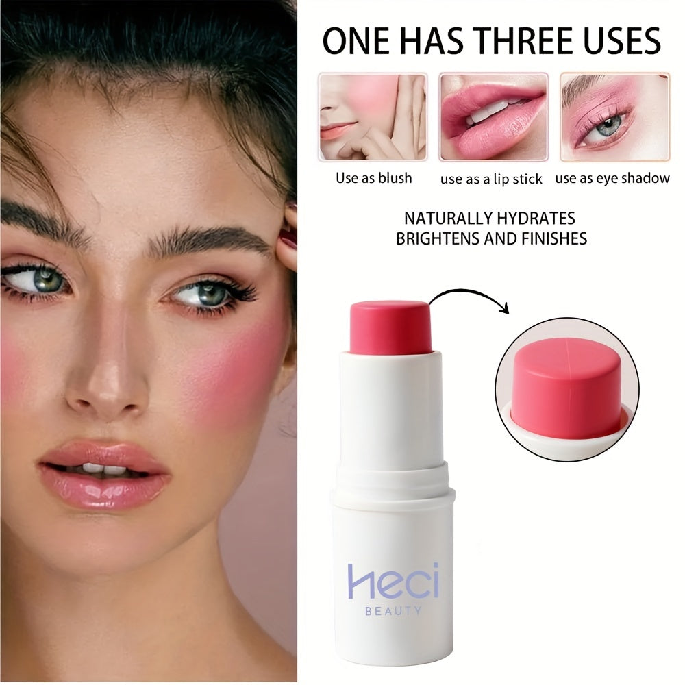3-in-1 Krema Blush Stik Suv o'tkazmaydigan, uzoq davom etadigan, ko'p maqsadli makiyaj uchun Yonoq, Ko'z, Lab uchun