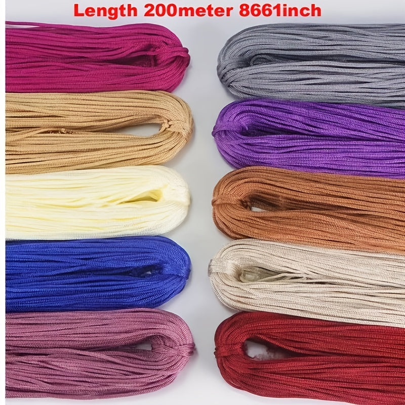 Crocheting Nylon Cord 3mm Hollow Yarn Thread for DIY Bracelets Hats Bags Shoes 200g