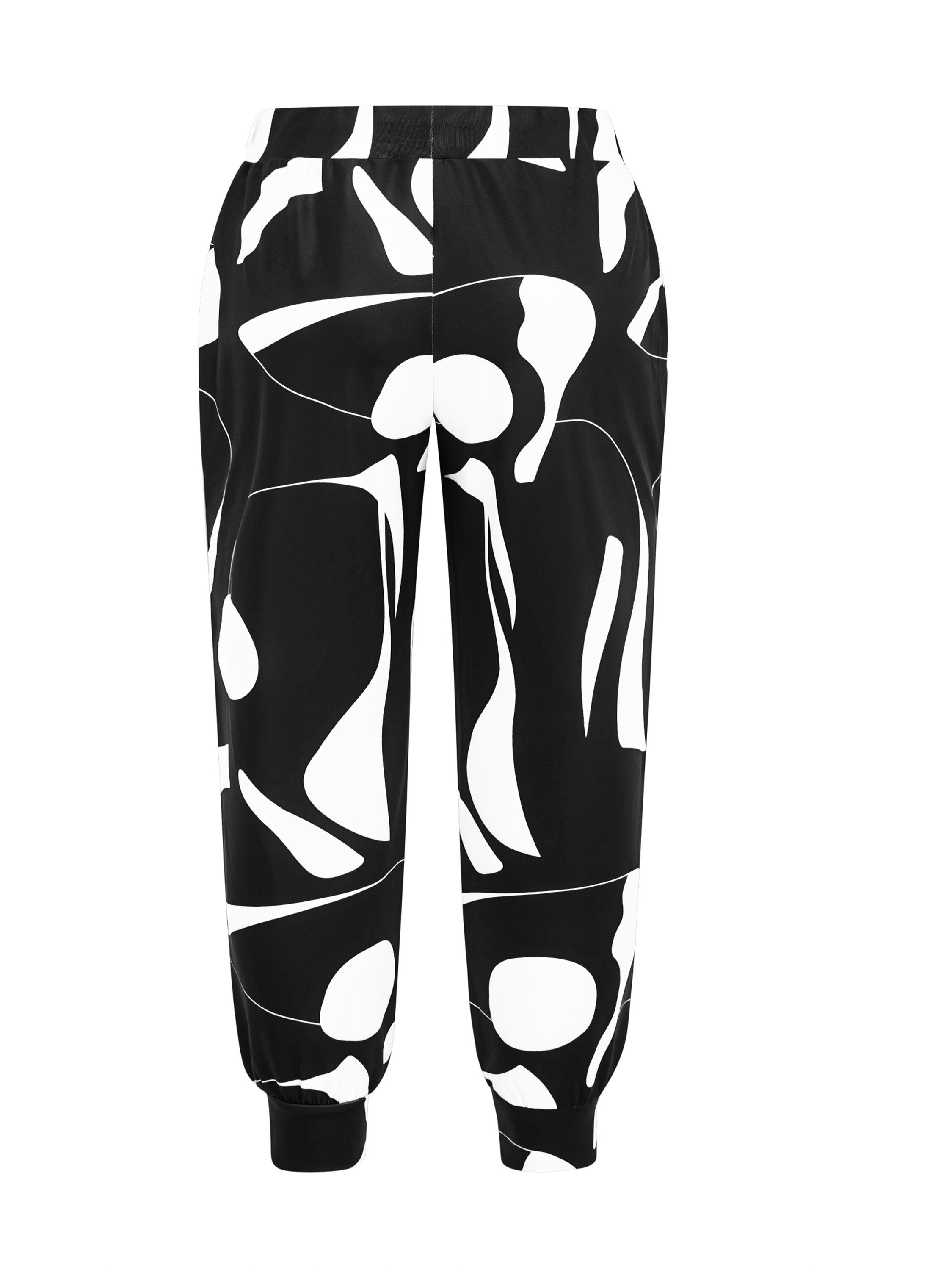 Women's Plus Size Harem Pants Polyester Elastane Casual Drawstring