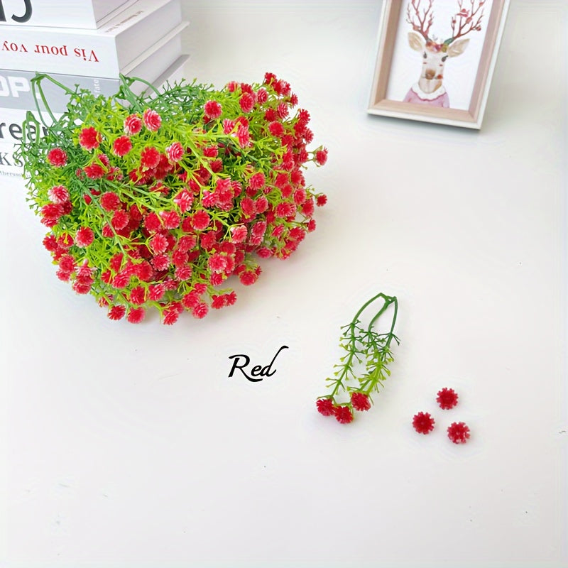 Flores artificiales 50 flores de gypsophila de plástico para decoración, simulando rosas hechas a mano