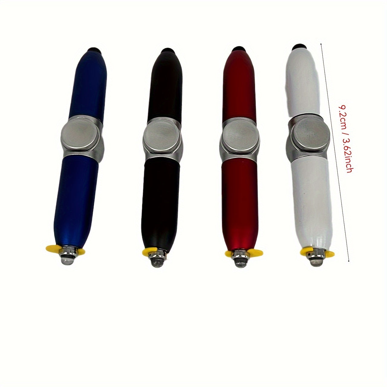 Fidget Spinner Pen with Rotating Night Light Durable Plastic Mixed Colors for Teens