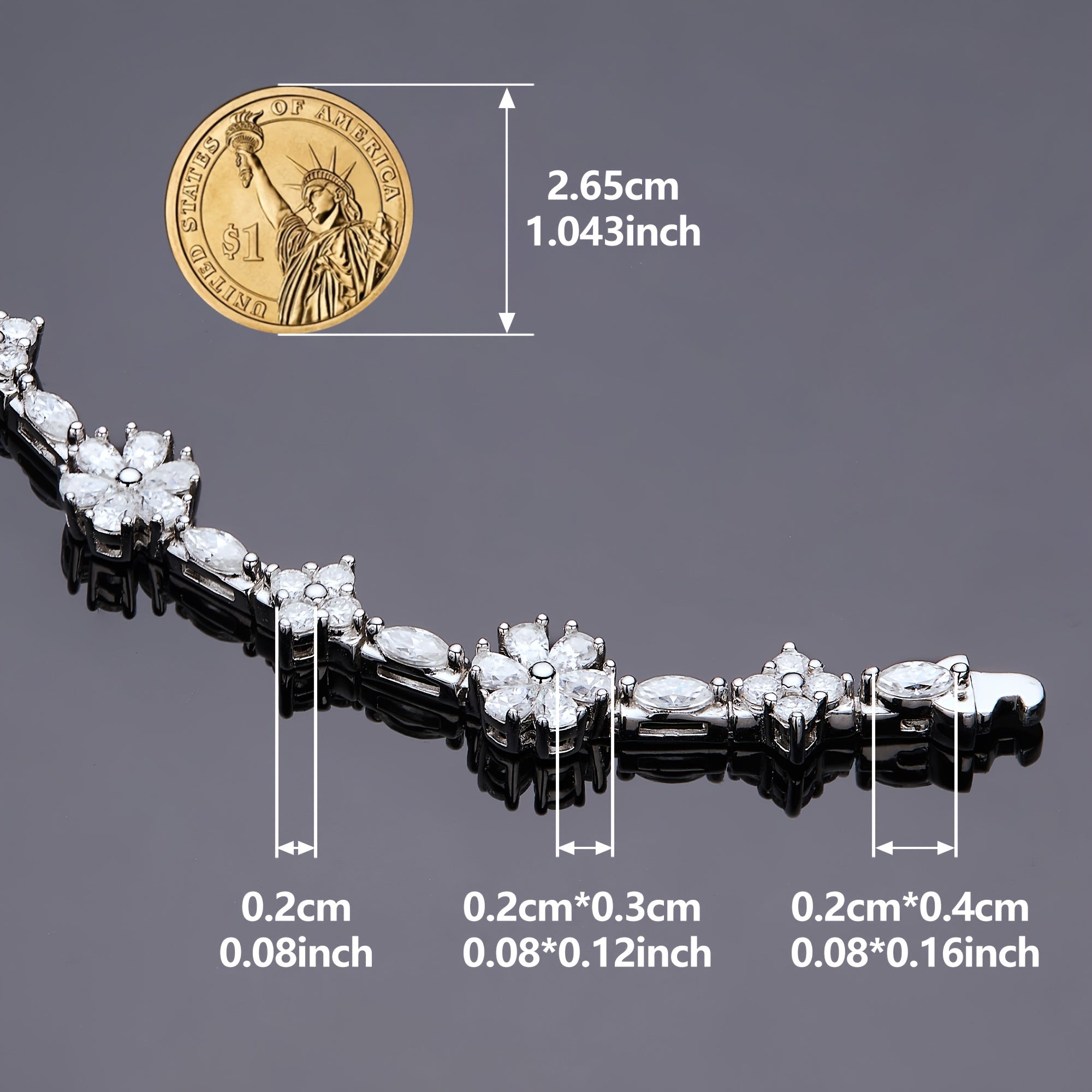 Браслет из стерлингового серебра с муассанитом, камень рождения октября, покрытие белым золотом, элегантное украшение