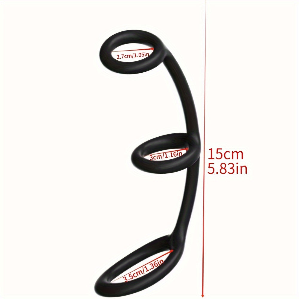 Men Silikon Penis Halqasi 3-in-1 Cho'ziladigan Chidamlilik Uzoq davom etadigan Sekssiz O'lchamlar
