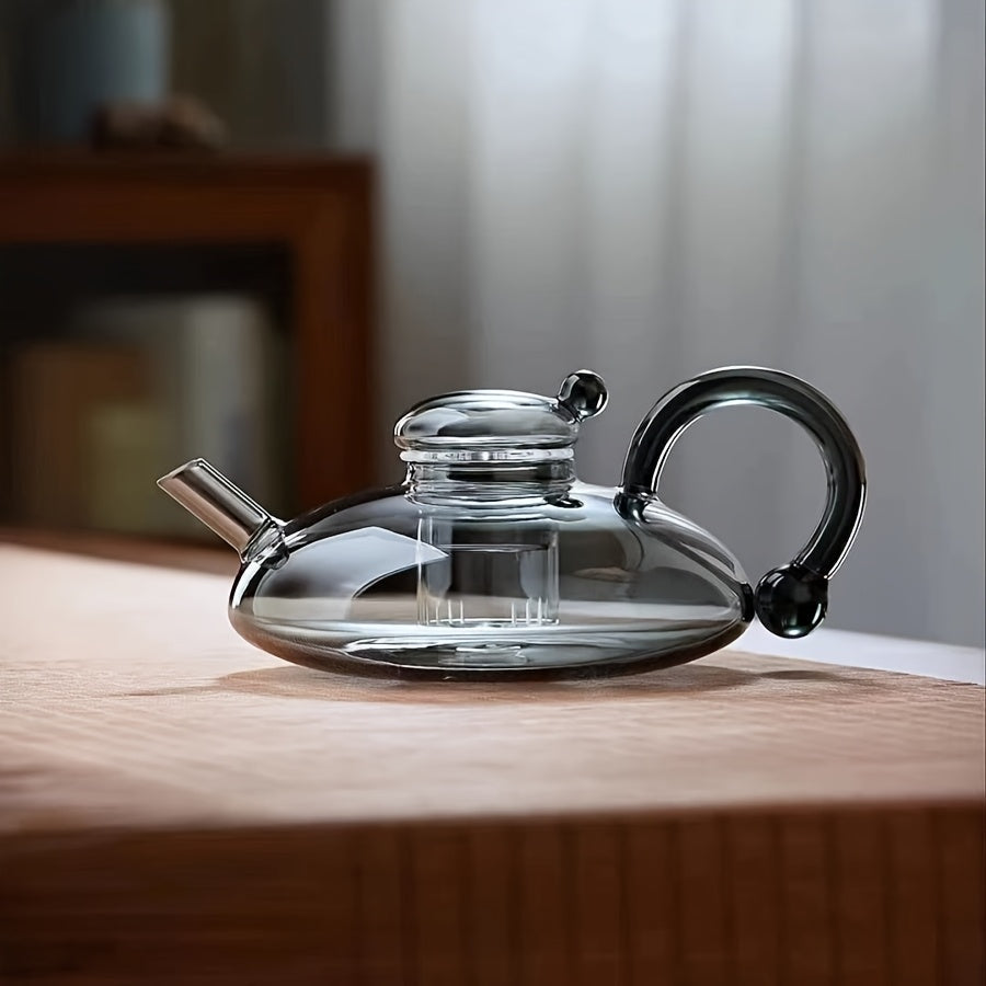 High Borosilicate Heat-Resistant Glass Teapot for Brewing Tea on Open Flames and Stoves