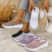 Ayollar uchun nafas oladigan slip-on sport poyabzali, yengil PVC taglik, qulay va kundalik kiyim uchun barcha fasllar uchun