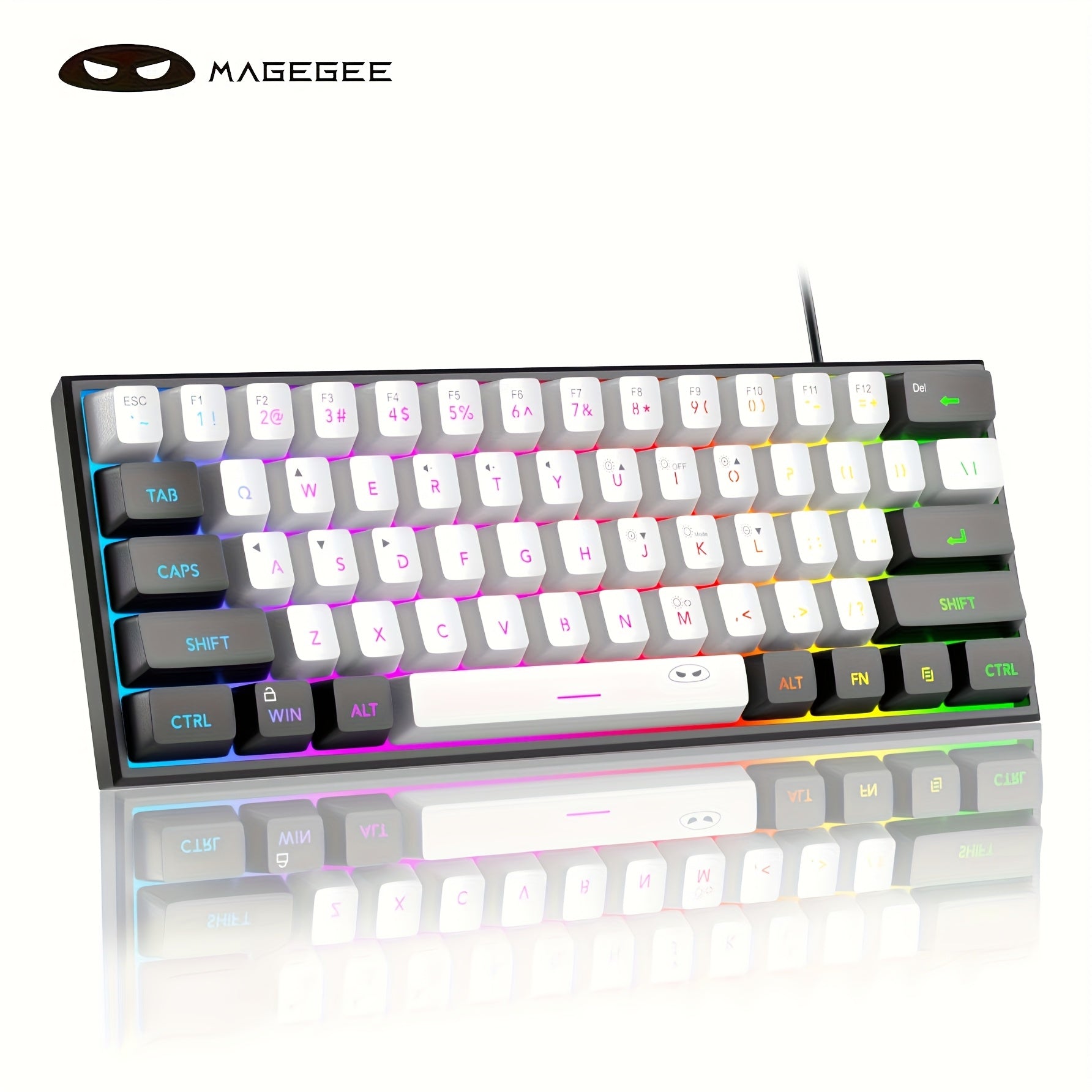 Mini 60% RGB Backlit Mechanical Gaming Keyboard for Windows Mac Laptops