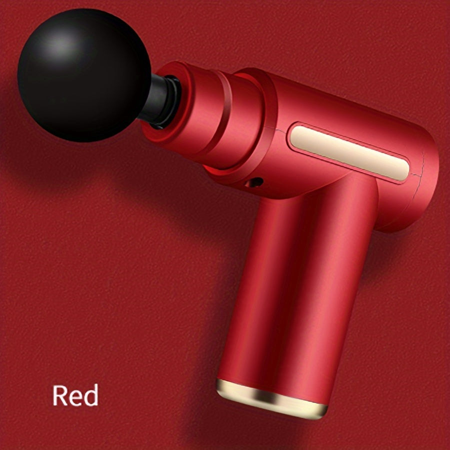 Pistola de masaje fascia con 4 cabezales, motor sin escobillas de 6 velocidades para alivio y recuperación muscular