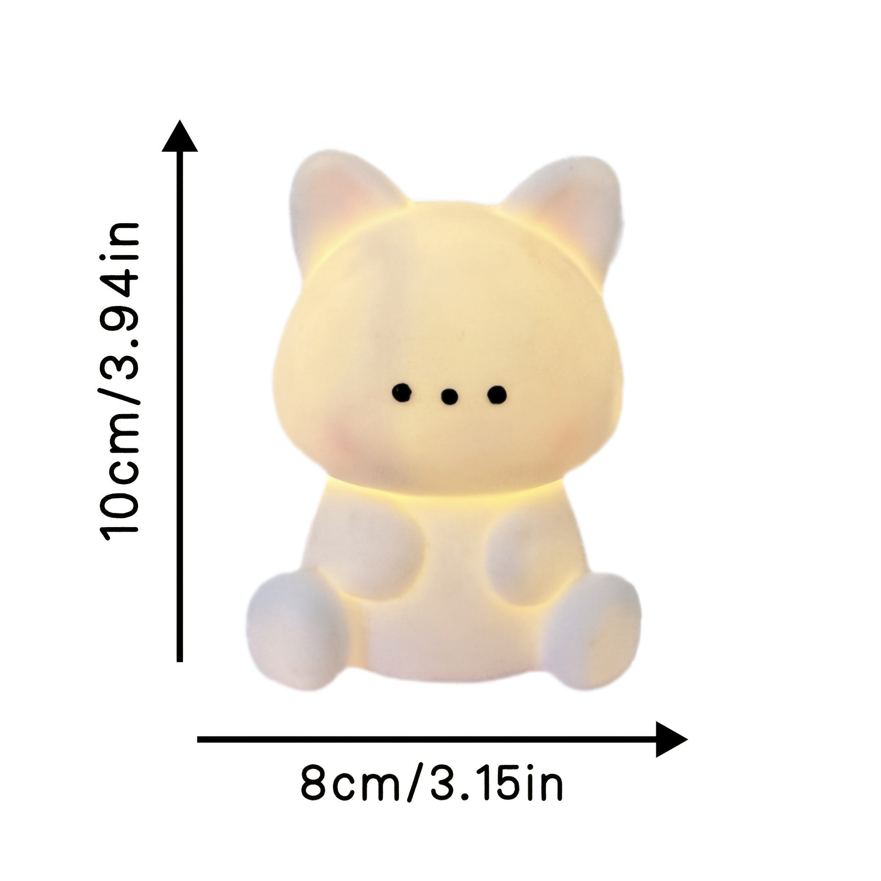 1 ta mushukcha tungi chiroq, o'chirish tugmasi bilan, plastikdan tayyorlangan, tug'ilgan kunlar uchun mukammal sovg'a yoki ijodiy bezak sifatida.