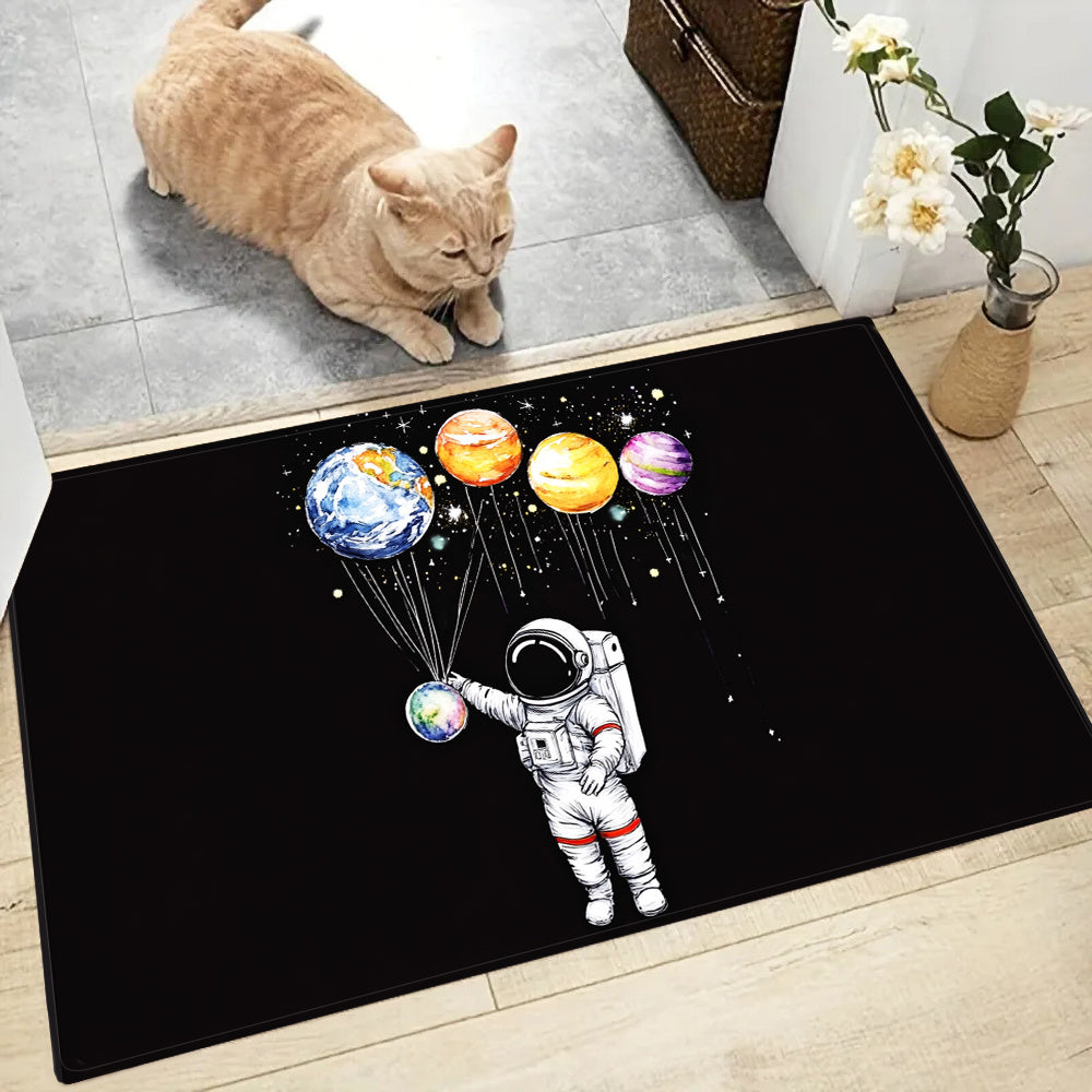 Kosmik mavzudagi yopishqoq bo'lmagan oshxona matosi Astronaut Planets suv o'tkazmaydigan yog'ga chidamli