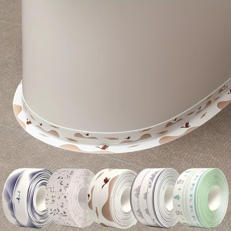 Self-Adhesive Waterproof Seam Tape Floral Butterfly Pattern for Bathrooms and Kitchens