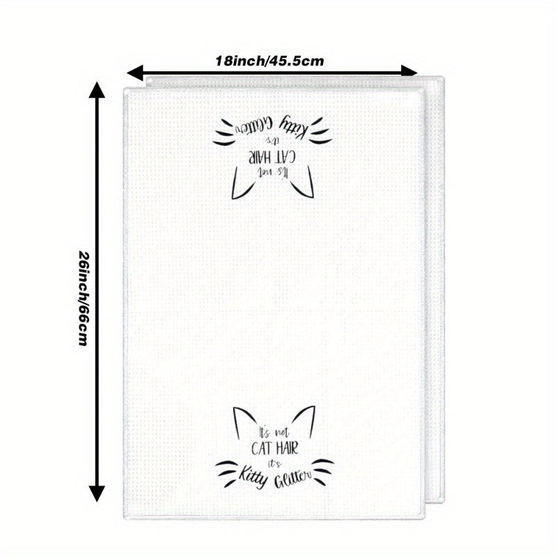 Set of 2 Cat Hair Removal Towels, Soft Polyester, 45.72x66.04 cm, Machine Washable