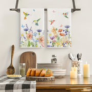 2/4 Piece Set of Floral Microfiber Hand Towels Absorbent Quick-Dry Fade-Resistant