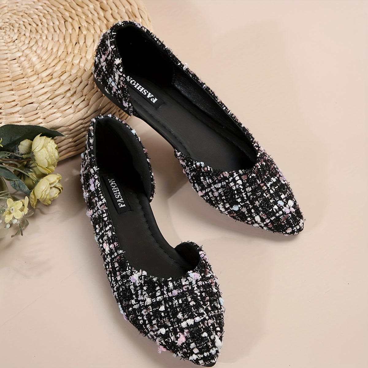 Women's Slip-On Flat Shoes Casual Pointed Toe Comfort Wide Toe