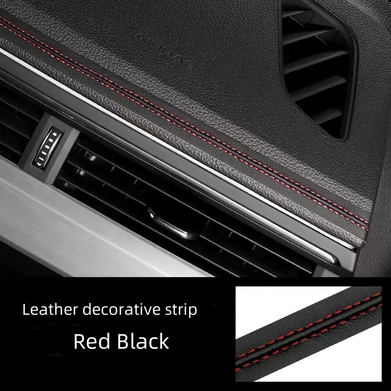 Universal Faux Leather Car Interior Decorative Strip Self-Adhesive Door Panel Trim