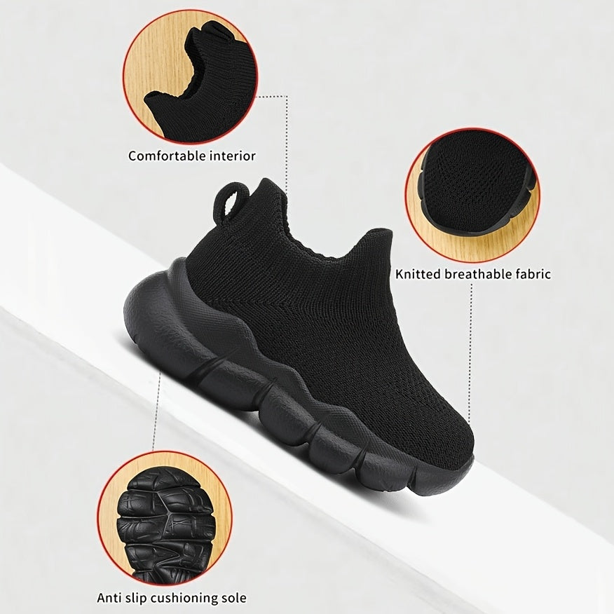 Toddler Boys Girls Spring Casual Slip-On Shoes Fabric Upper EVA Sole Low Top Solid Color