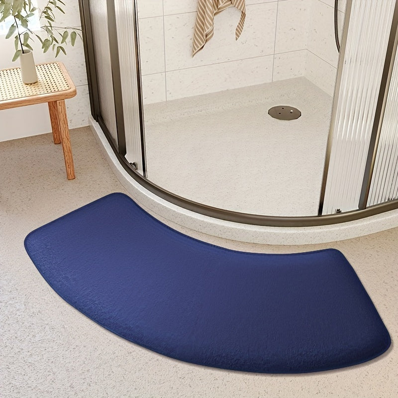 Non-Slip Polyester Bath Mat for Shower Door or Entryway, Low Pile, Easy to Clean