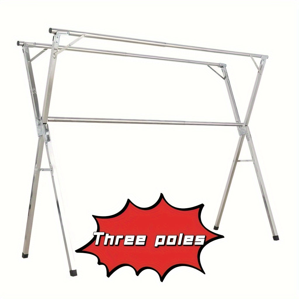 Stainless Steel Folding Clothes Drying Rack Indoor Outdoor Expandable Freestanding
