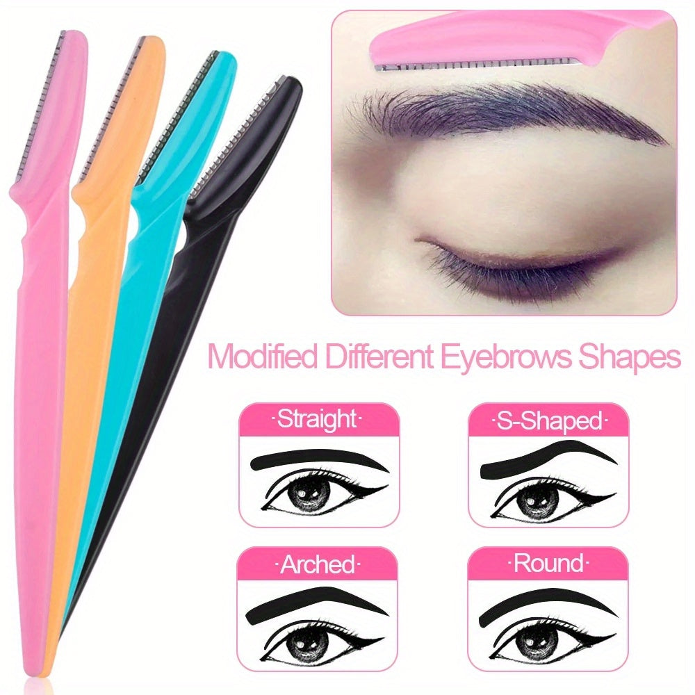 12pcs Eyebrow Trimmers for Men and Women with 5 Colors and 3 Tip Shapes