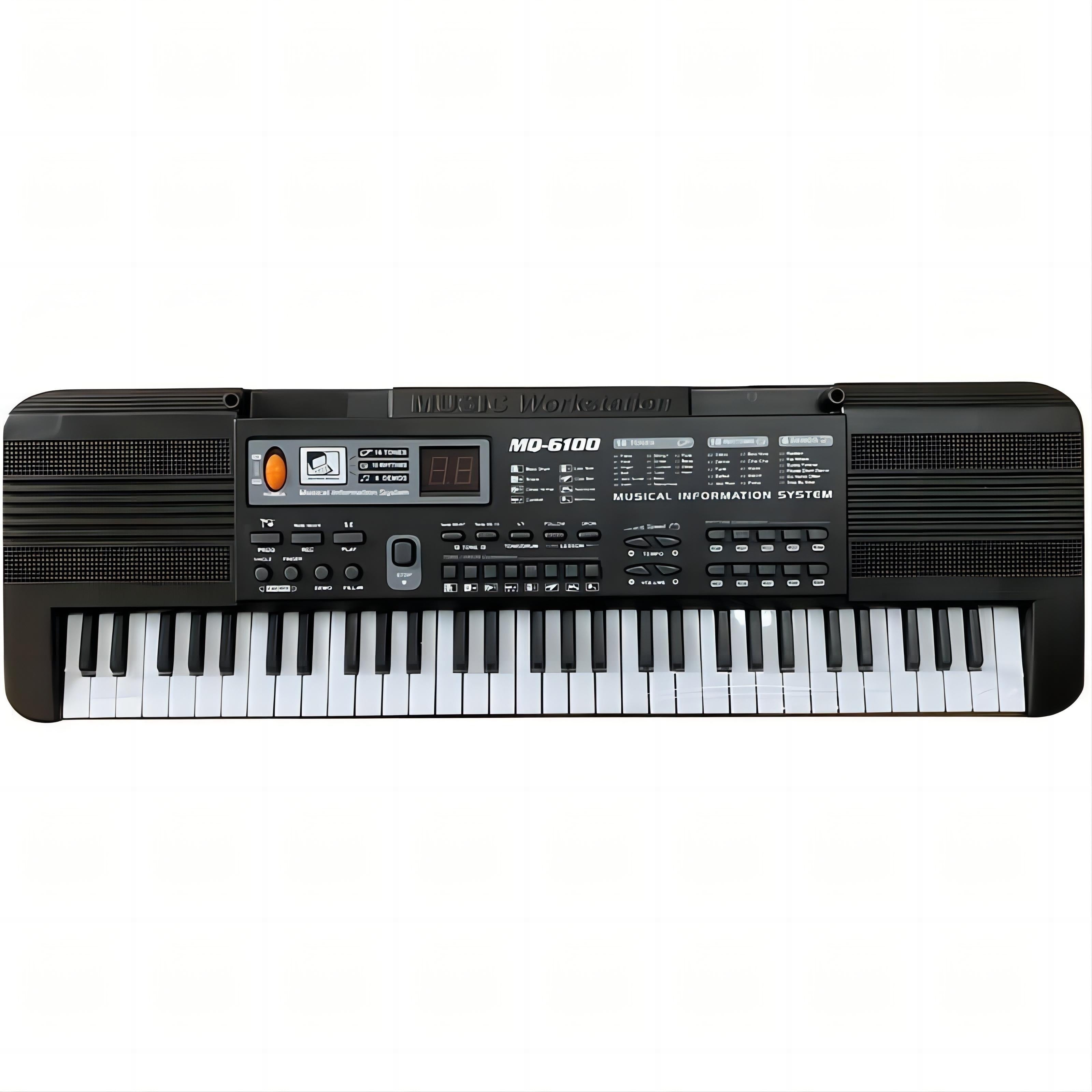 Portable Electronic Keyboard 61 Keys with Microphone for Beginners Educational Toy Black
