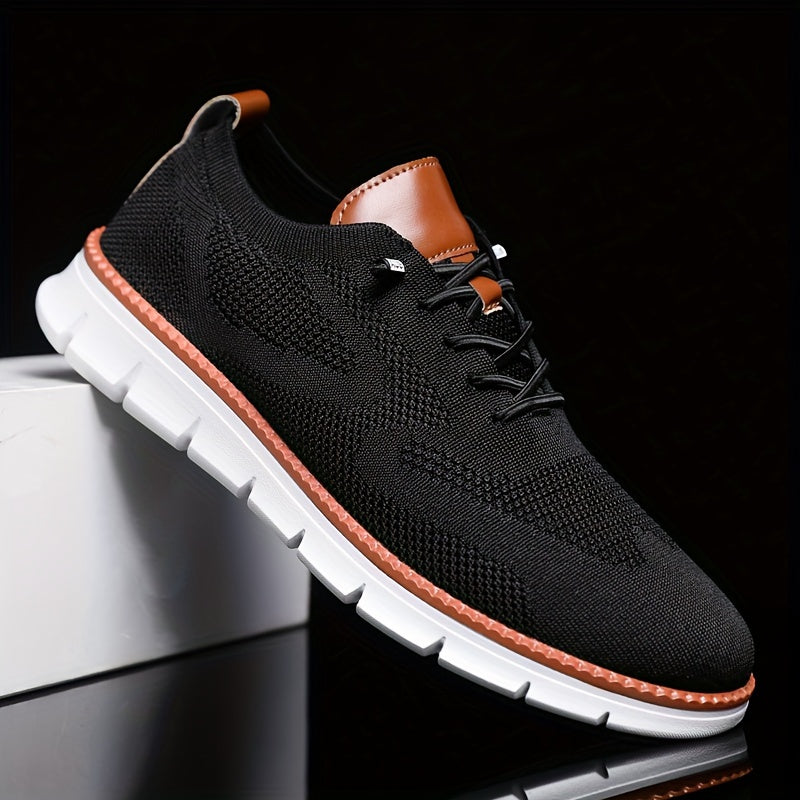 Zapatillas casuales para hombre con parte superior de tela transpirable, suela de PVC, cordones, aptas para todas las estaciones, punta redonda