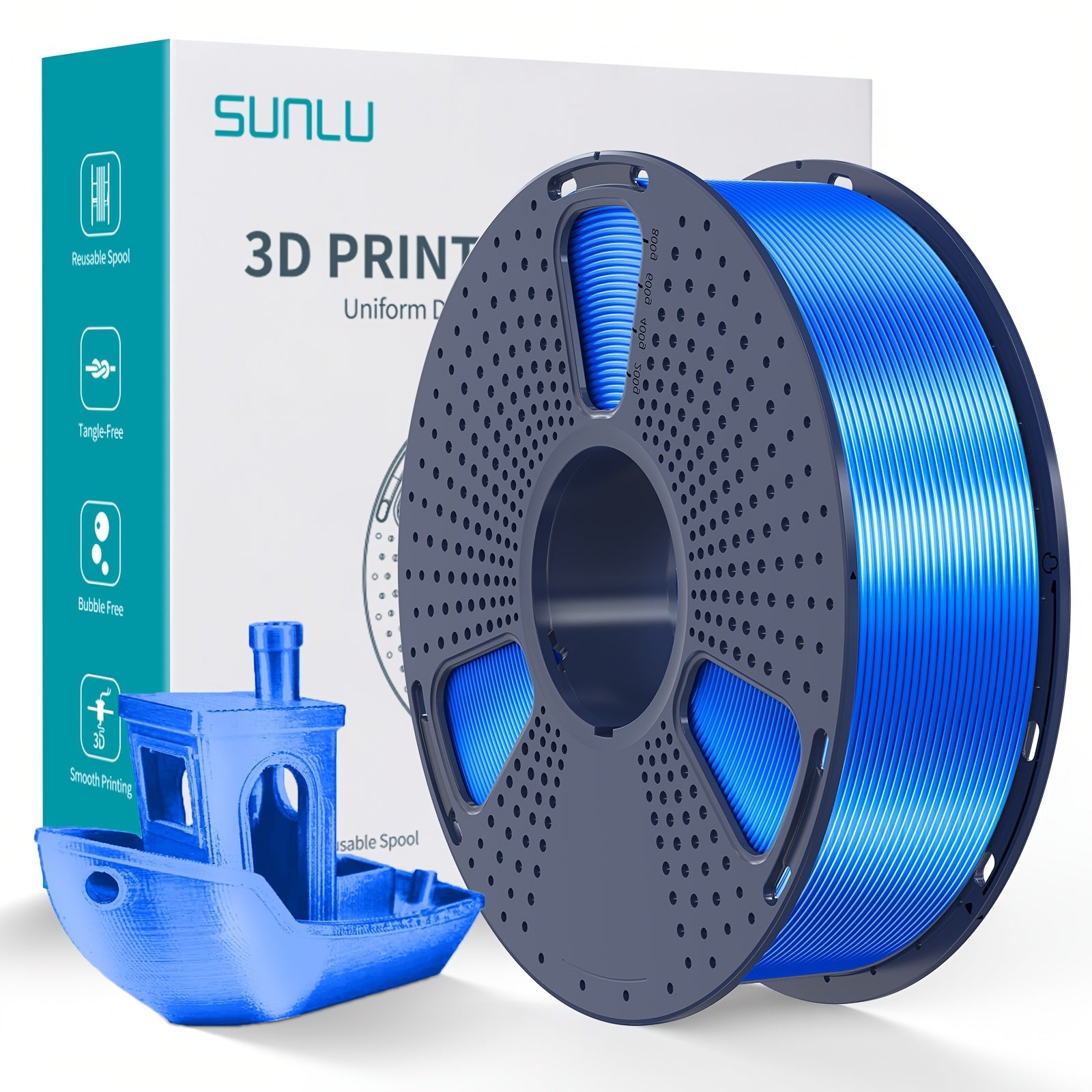 1kg Shiny PLA 3D Printer Filament 1.75mm Light Golden Silk Surface