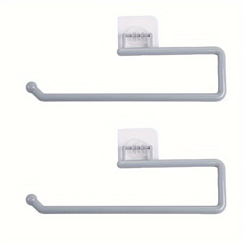 Wall Mounted Kitchen Organizer No-Drill Paper Towel and Wrap Holder Compact Storage