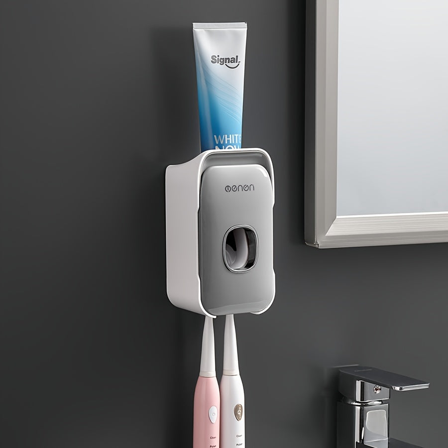 Wall-Mounted Toothbrush Holder Set with Non-Punching Installation and Tooth Mug