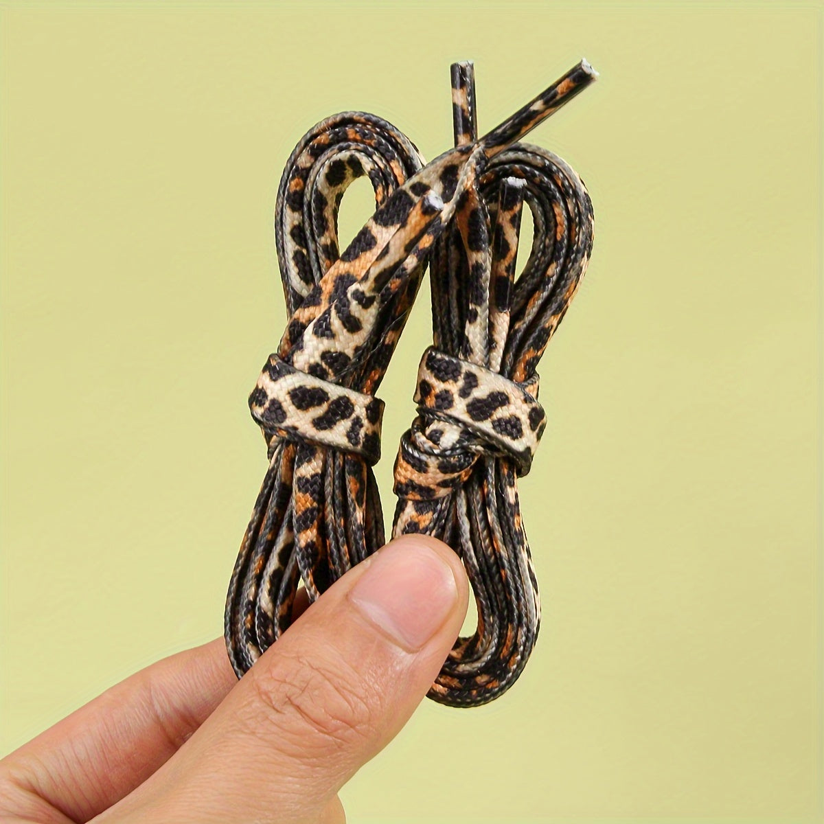 Unisex Leopard Print Gradient Flat Shoelaces Durable Polyester for Sneakers and Boots