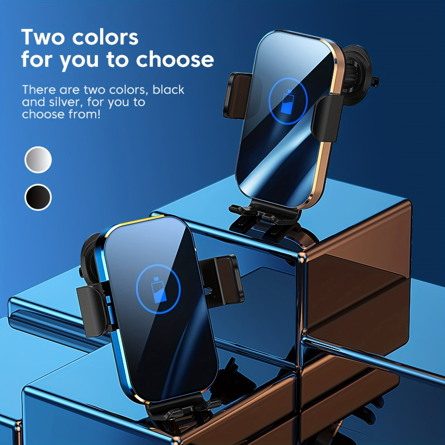 Car Mount Wireless Charger Automatic Sensing 15W Fast Charging Tempered Glass