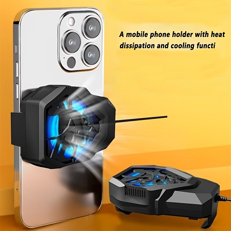Mini USB Phone Cooling Fan Portable Heat Dissipation PVC Radiator Black Blue