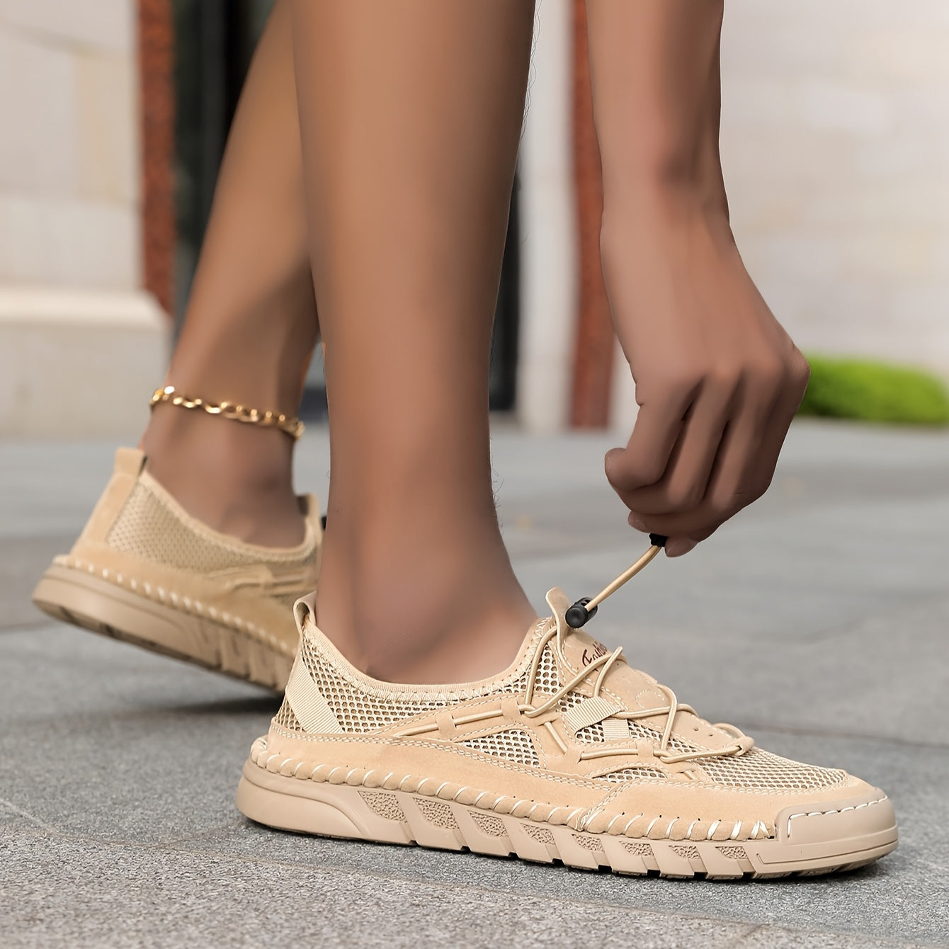 Women's Slip-On Yoga Sneakers Breathable Mesh Cushioned Insole Casual Shoe