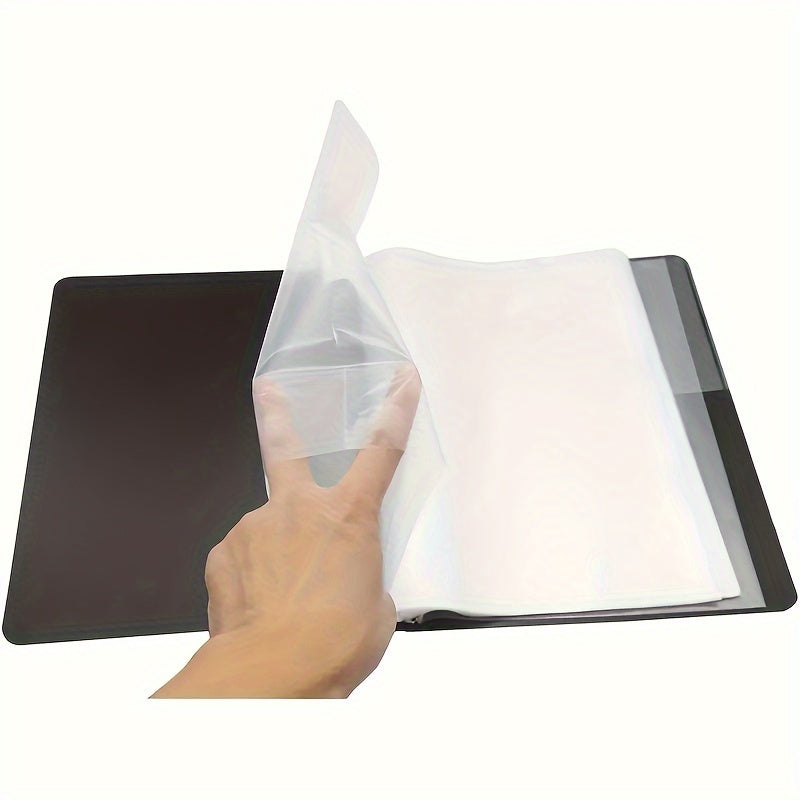 40-Pocket Music Folder for Sheet Music and Files White Black PP Material