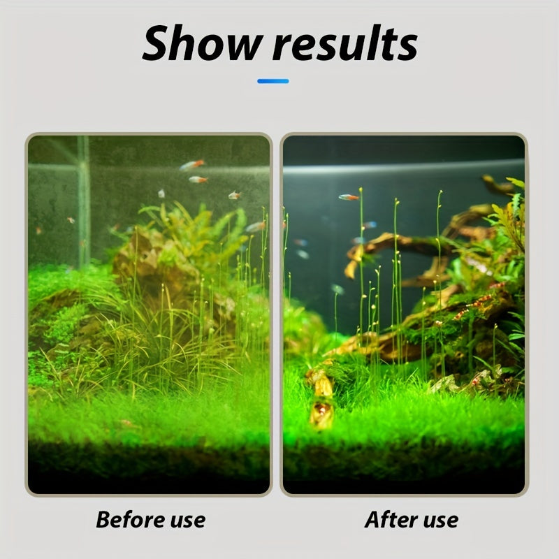 Fish Tank Glass Cleaner with Floating Scrubber and Algae Sponge Made of PVC