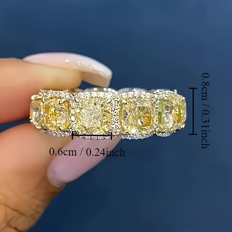 Yellow Gemstone Ring for Women, Simple Elegant Jewelry for Engagements and Gifts