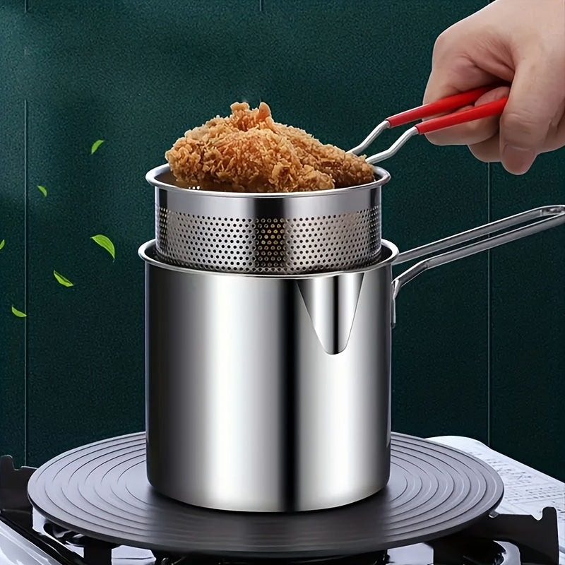 Filtr panjarasi bilan jihozlangan ixcham va foydalanish uchun qulay zanglamas po'latdan yasalgan chuqur fritöz, qovurilgan kartoshka chipsi, fransuz kartoshkasi, baliq va tovuq uchun ideal. Uyda pishirish uchun zarur.