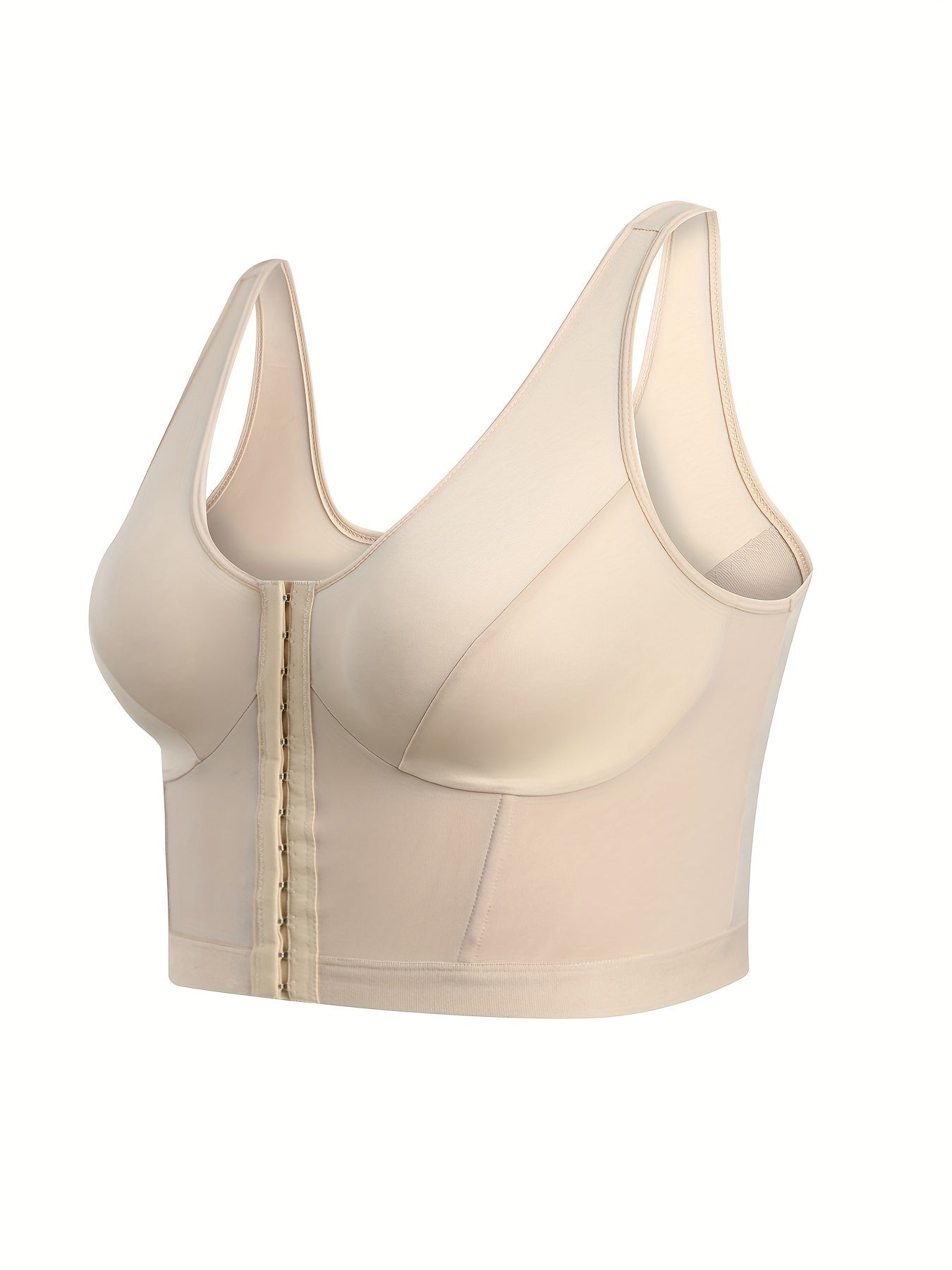 Women's Plus Size Seamless Shapewear Top with Front Closure Breathable Polyester