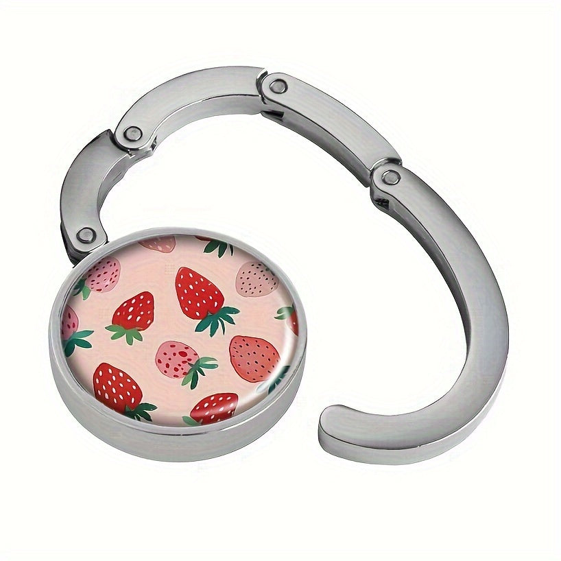 Percha para bolso plegable Pink Strawberry para viajes y regalos