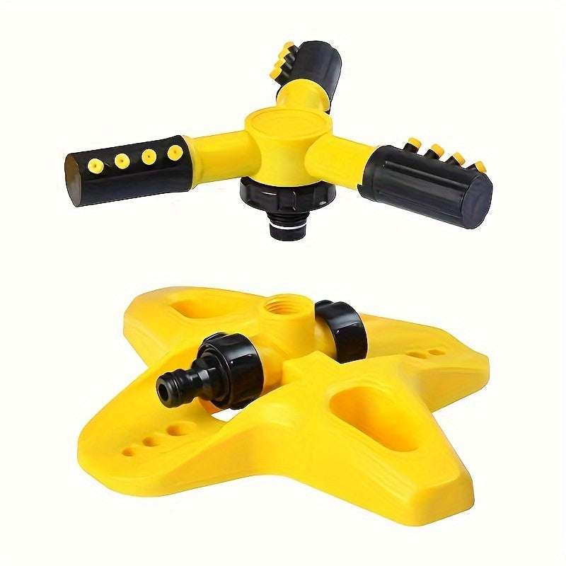 6-Piece Plastic Rotating Lawn Sprinkler Set with Adjustable Arms for Garden Irrigation