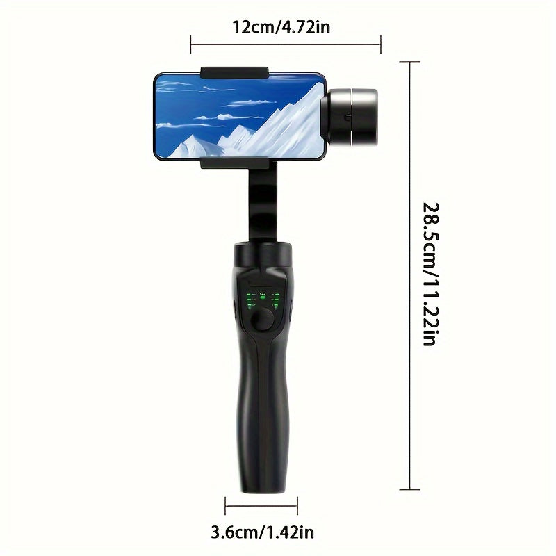 Portable 3-Axis Smartphone Gimbal Stabilizer with Tripod Wireless Charging 8-Hour Battery for iPhone Android Travel Vlog