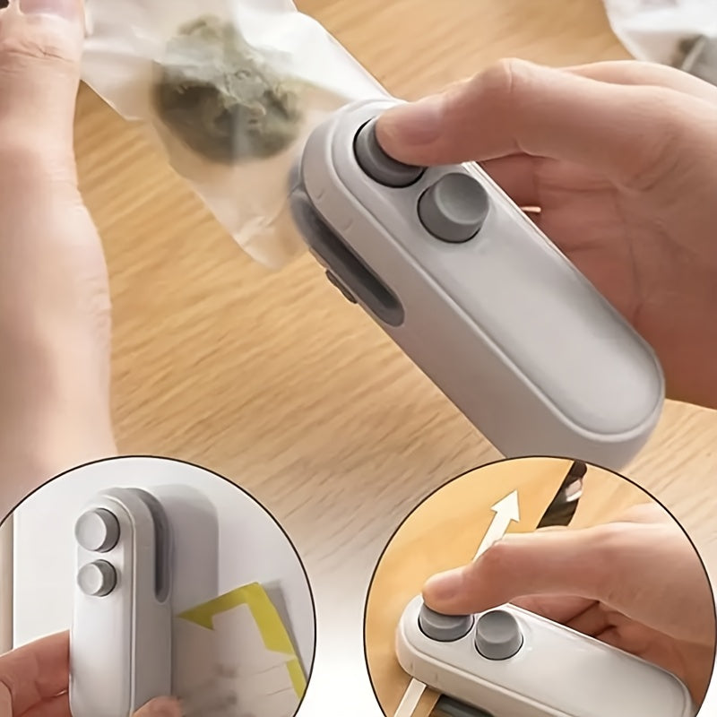 Portable Snack Sealer USB Rechargeable Magnetic Hand Press Bag Closure