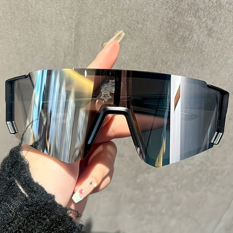 Women's Sports Cycling Sunglasses Large Frame Ink Coating Metal Hinge