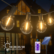 Solar String Lights with Shatterproof G40 LED Bulbs Solar Powered Outdoor Decor