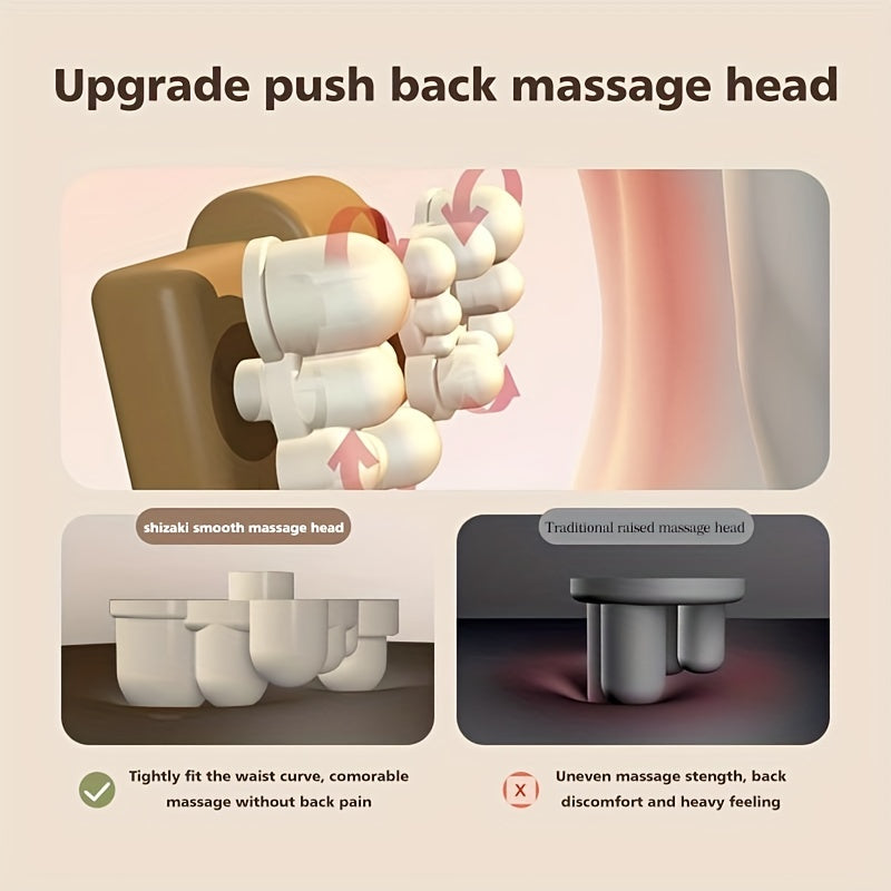 All-in-One Lumbar Massage Pillow with Shoulder Neck Back Waist Kneading Memory Cotton