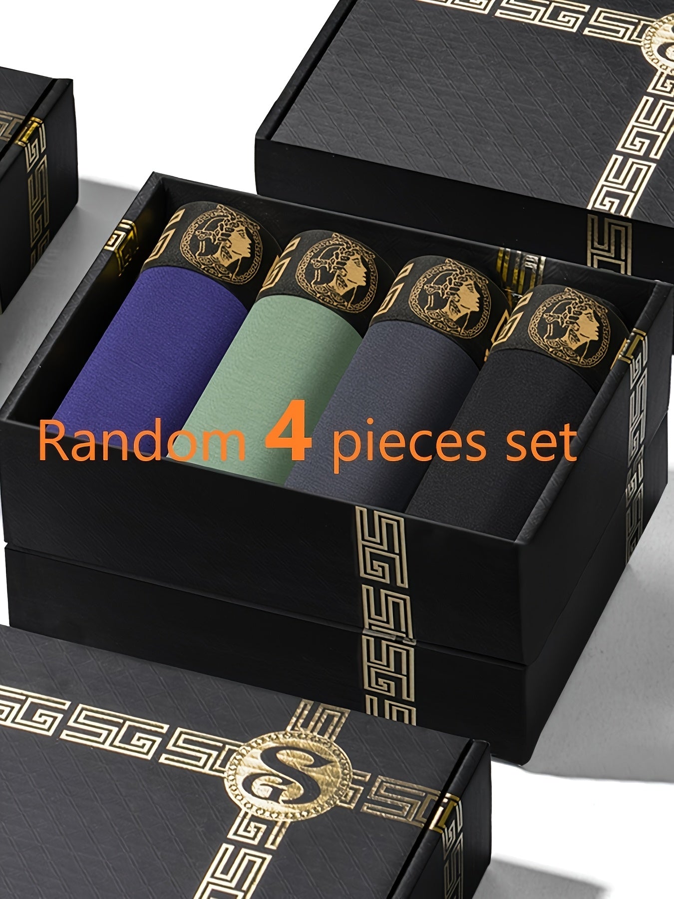 4-Pack EACIECK erkaklar sport shortlari qora va oltin sovg'a qutisida, viskoza va elastan aralashmasidan tayyorlangan, o'rtacha cho'zilish bilan. Ushbu bir xil rangdagi shortlar, to'qimachilik materialida odatdagi moslikda.