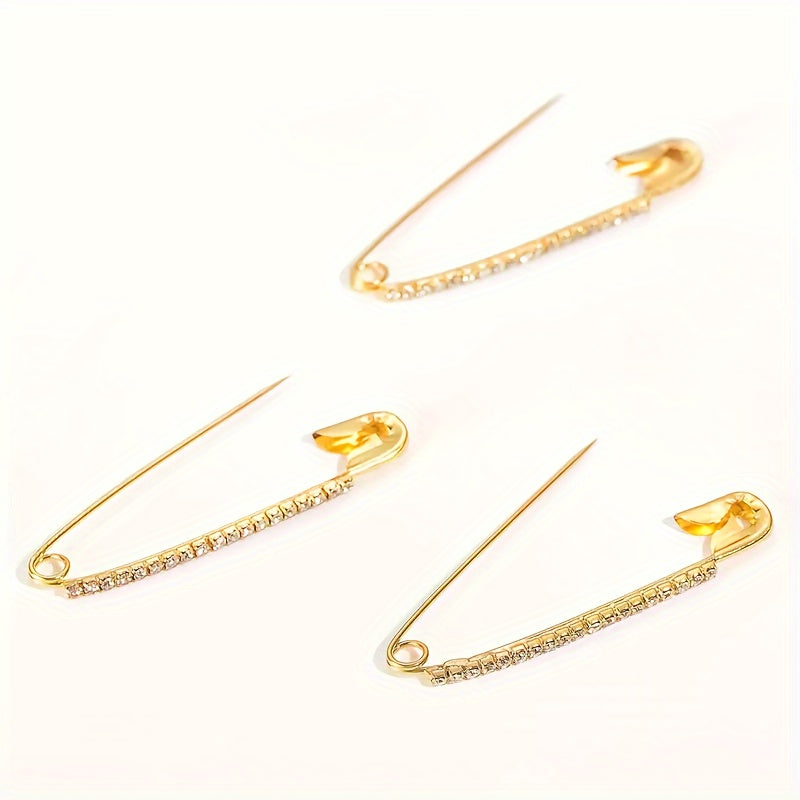 Vintage Rhinestone Brooch Pins for Sweaters Scarves and Skirts Elegant Jewelry Accessories