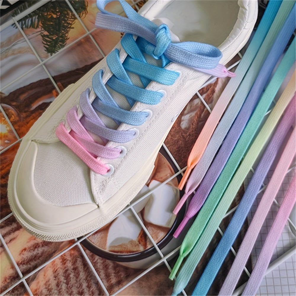 Unisex Canvas Shoelaces Vibrant Tie-Dye Multicolor for Sneakers and Sports