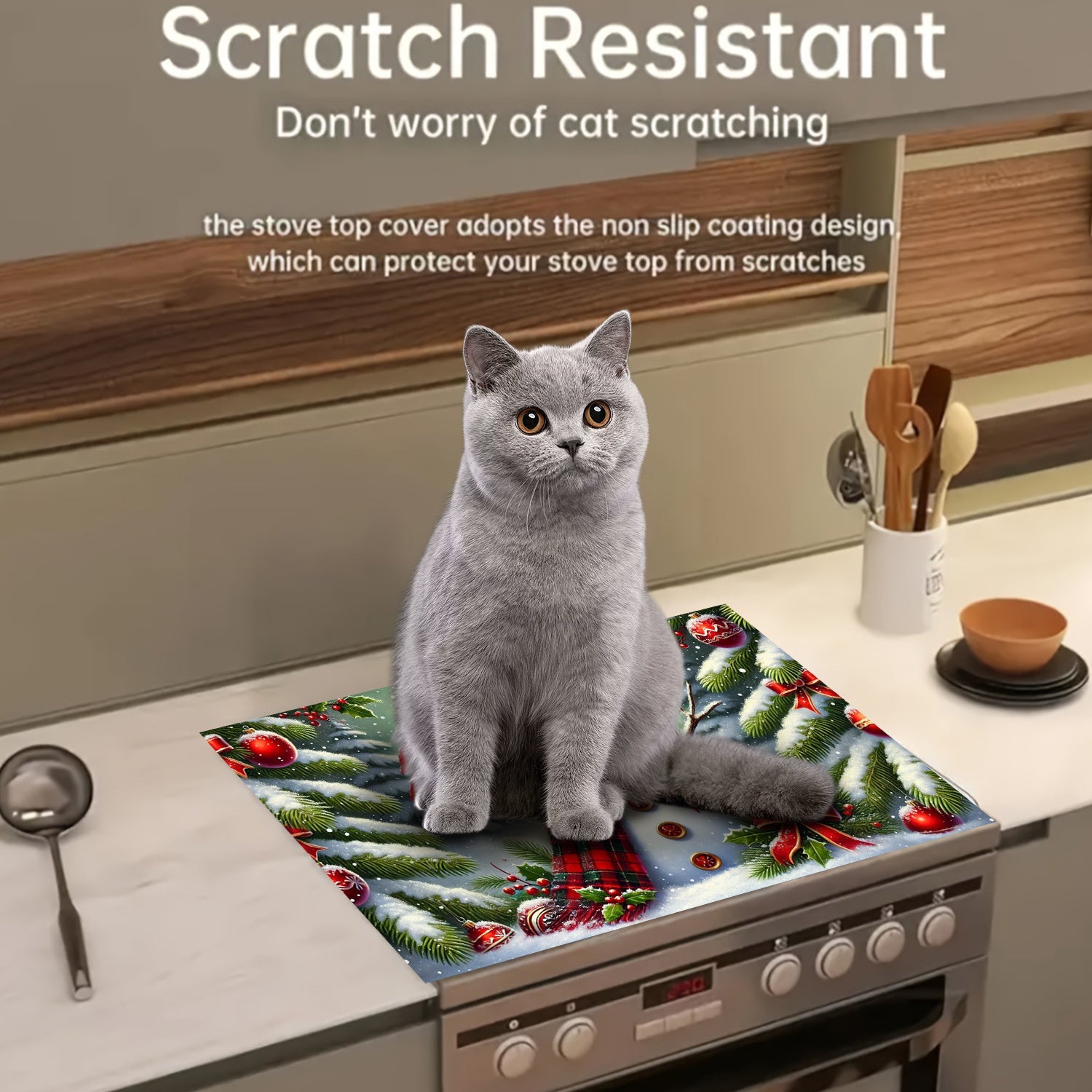 Rojdestvo qor pashasi pechka usti himoyachisi, suv o'tkazmaydigan, tirnalishga qarshi, issiqlikka chidamli qopqoq