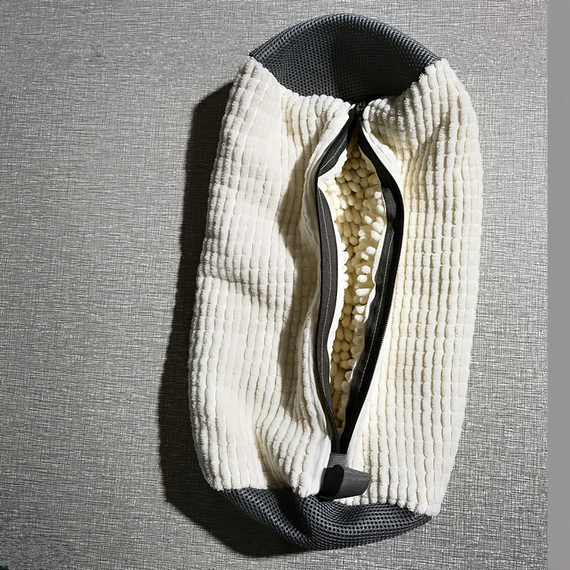 Bolsa de lavandería de poliéster duradero para zapatos con cierre de cremallera y forma ovalada