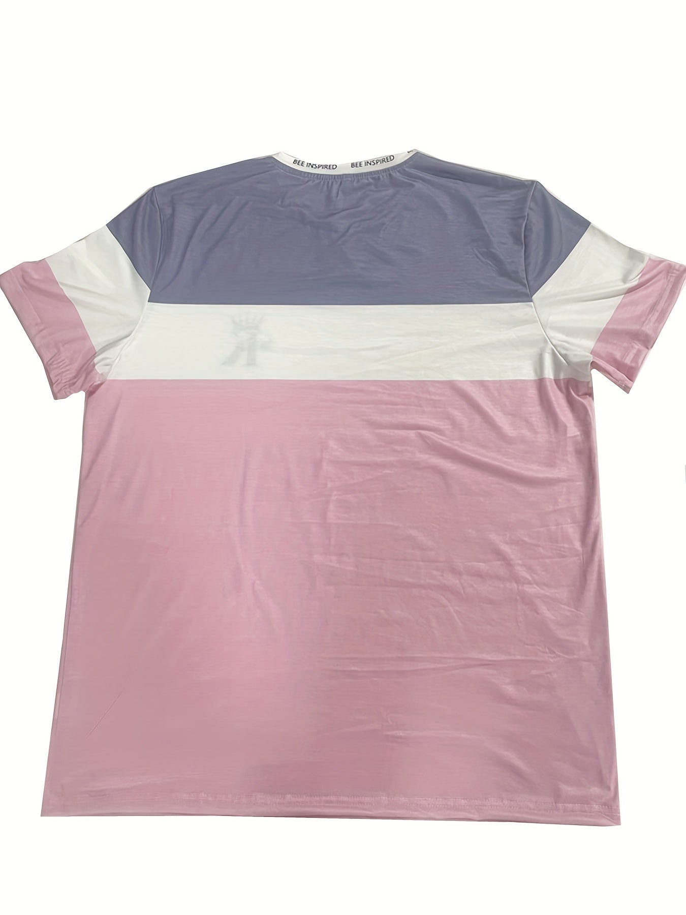 Men's Oversized Summer T-Shirt with Stripe Graphic and Block Colors