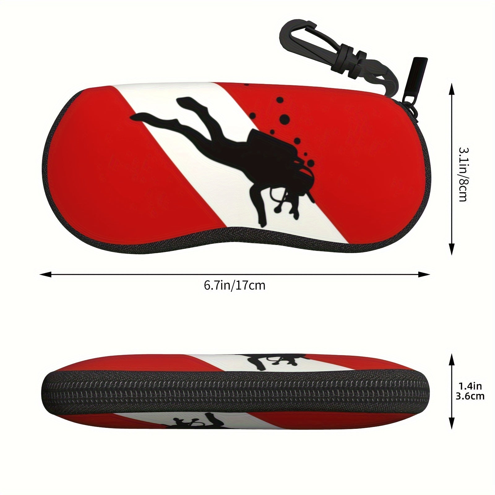 Waterproof Neoprene Eyewear Case with Keychain for Men and Women